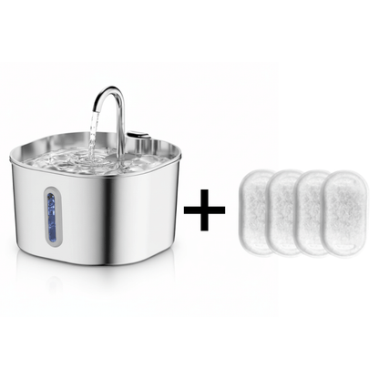 Vet-Approved Stainless Steel Cat Water Fountain – 74oz Filtered Pet Hydration Dispenser