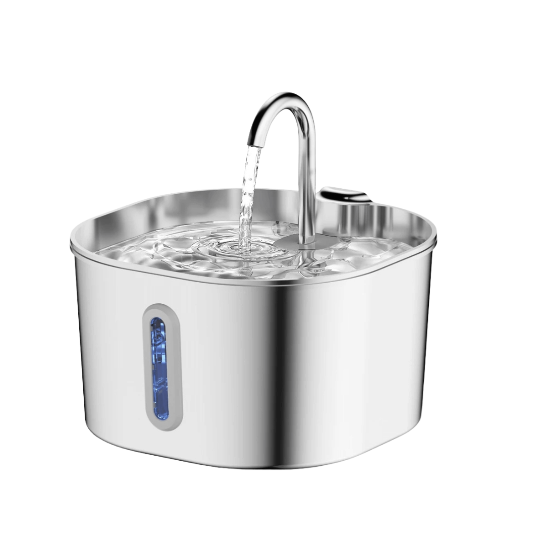 Vet-Approved Stainless Steel Cat Water Fountain – 74oz Filtered Pet Hydration Dispenser