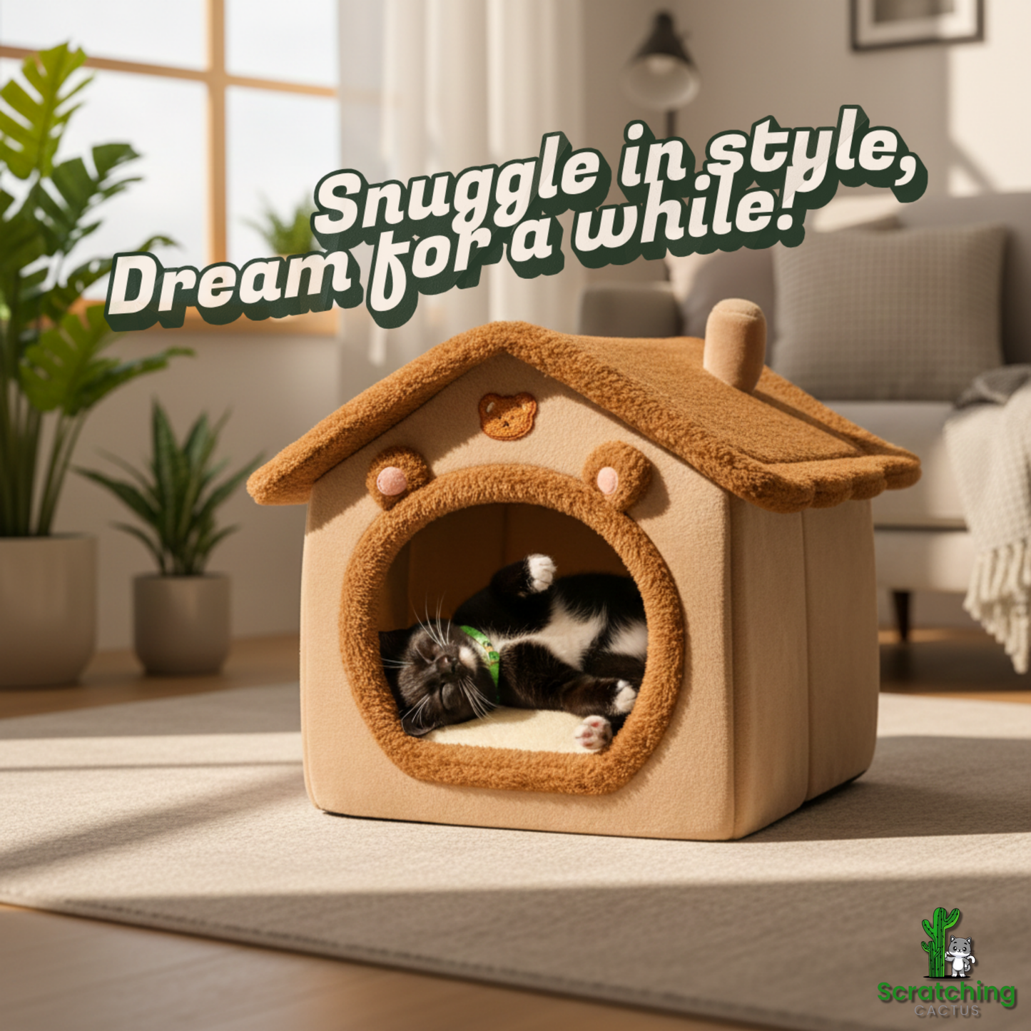 Foldable Pet House & Cozy Cave Bed – Removable, Washable for Cats & Small Dogs