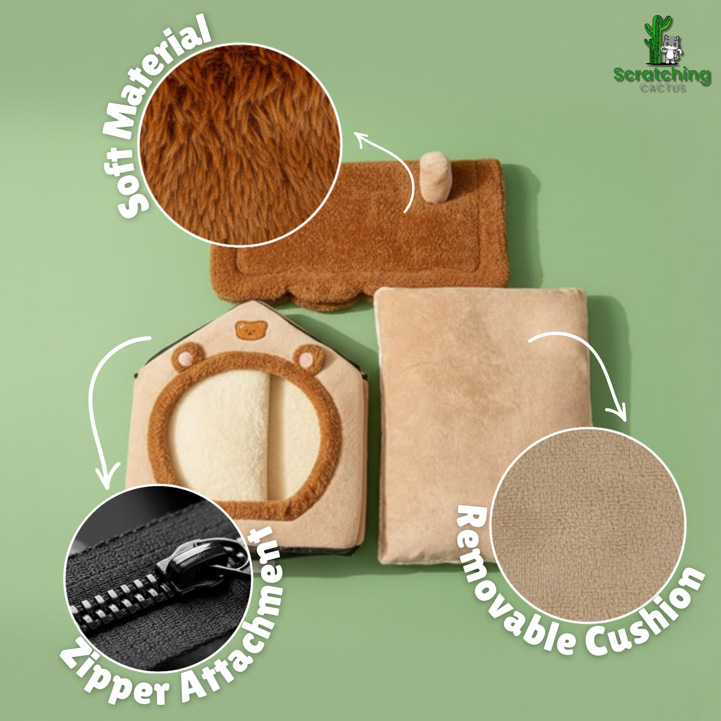 Foldable Pet House & Cozy Cave Bed – Removable, Washable for Cats & Small Dogs