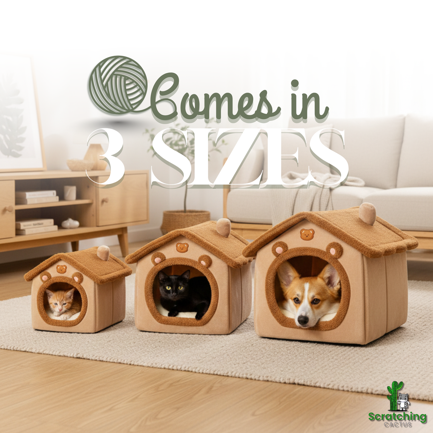 Foldable Pet House & Cozy Cave Bed – Removable, Washable for Cats & Small Dogs