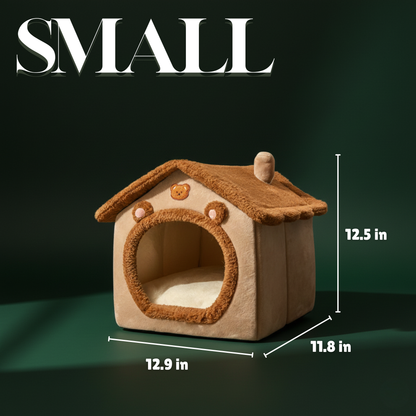 Foldable Pet House & Cozy Cave Bed – Removable, Washable for Cats & Small Dogs