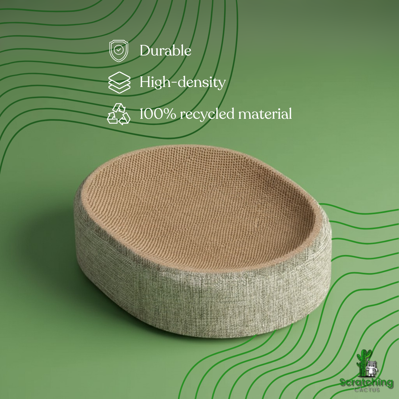 Sisal Cat Scratcher Lounge Bed – Eco-Friendly Scratch & Nap Board