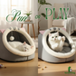 Cozy Cat Cave Bed with Cute Ears – Warm, Breathable & Detachable Cat House