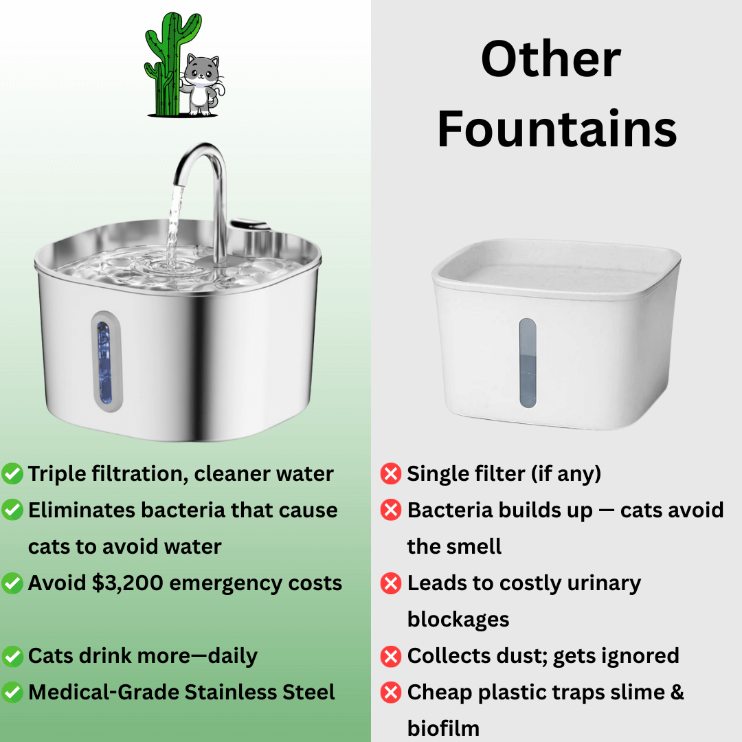 Vet-Approved Stainless Steel Cat Water Fountain – 74oz Filtered Pet Hydration Dispenser