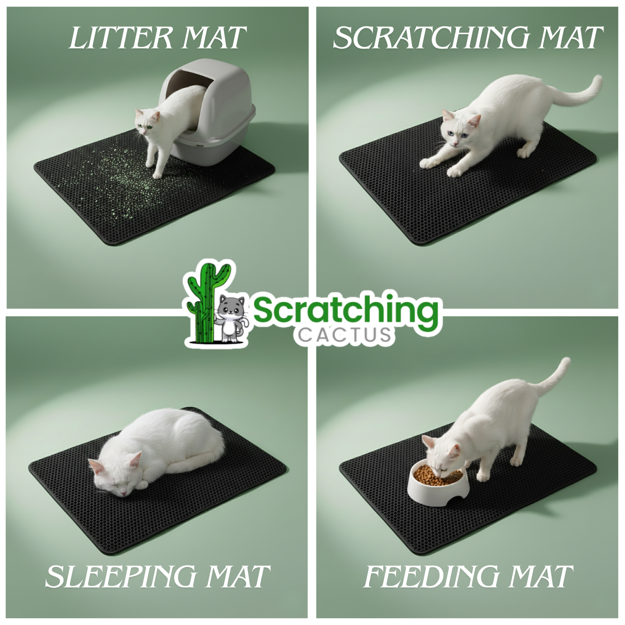 Double-Layer Waterproof Cat Litter Mat with Non-Slip Base