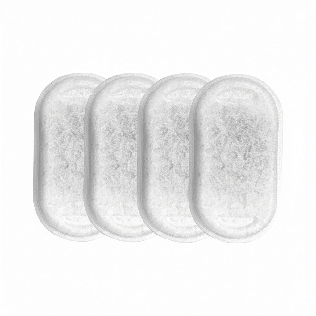 4-Pack Replacement Filters — for Vet-Approved Stainless Steel Fountain (74 oz)