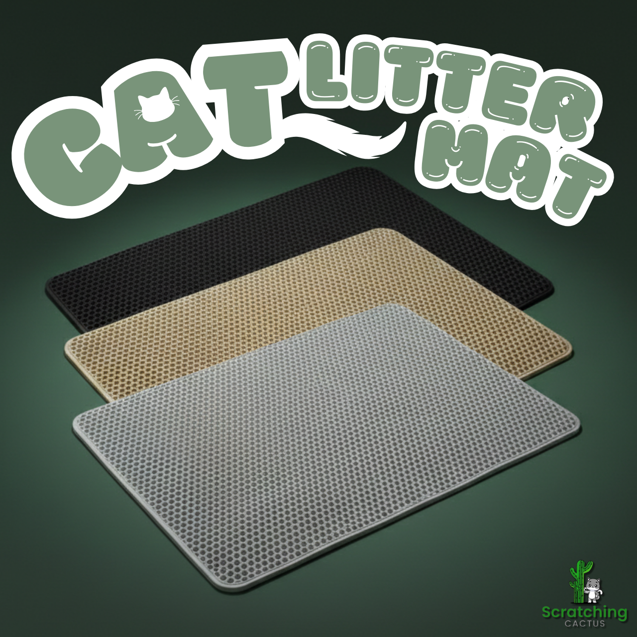 Double-Layer Waterproof Cat Litter Mat with Non-Slip Base