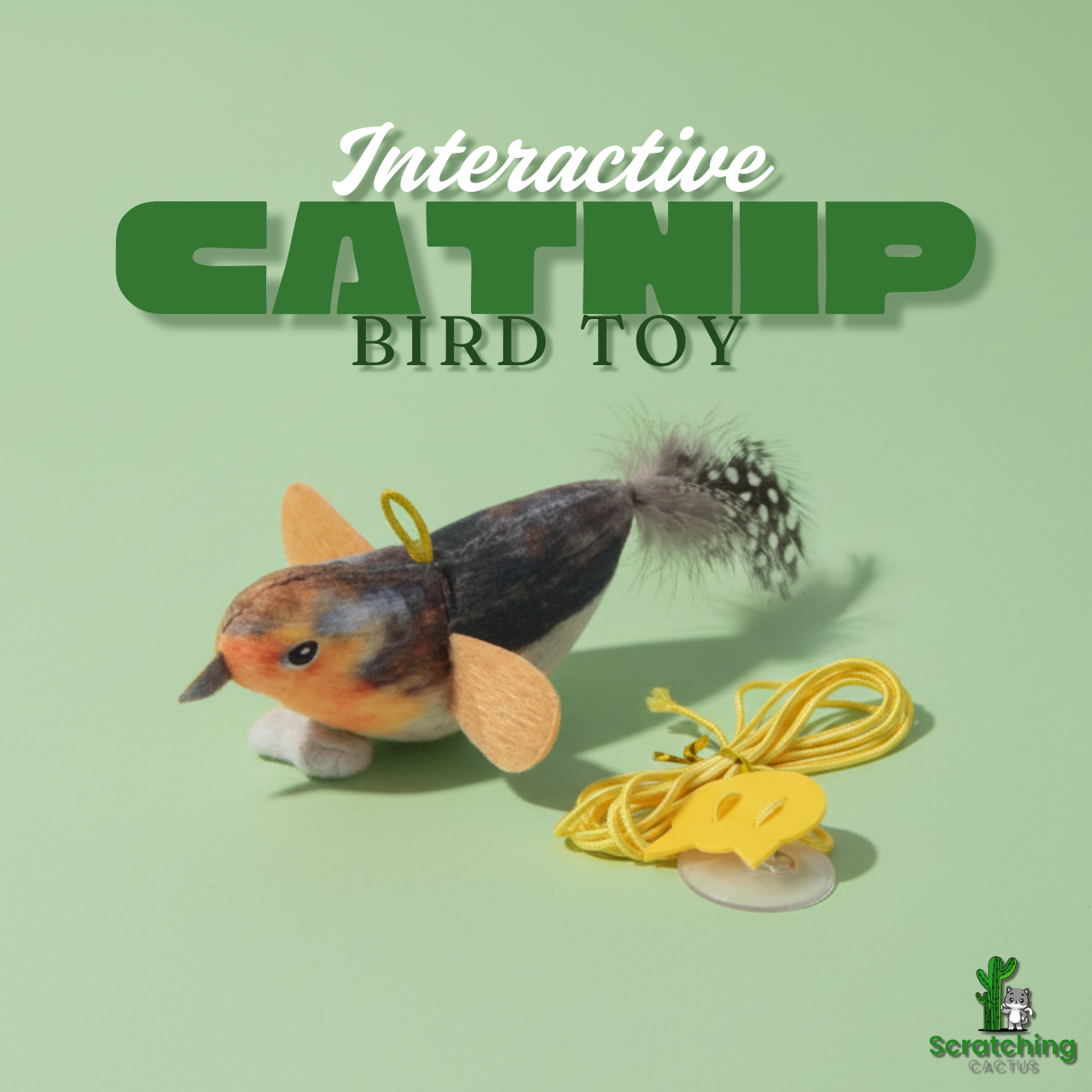 Interactive Indoor Hanging Bird Toy for Cats with Sound & Catnip