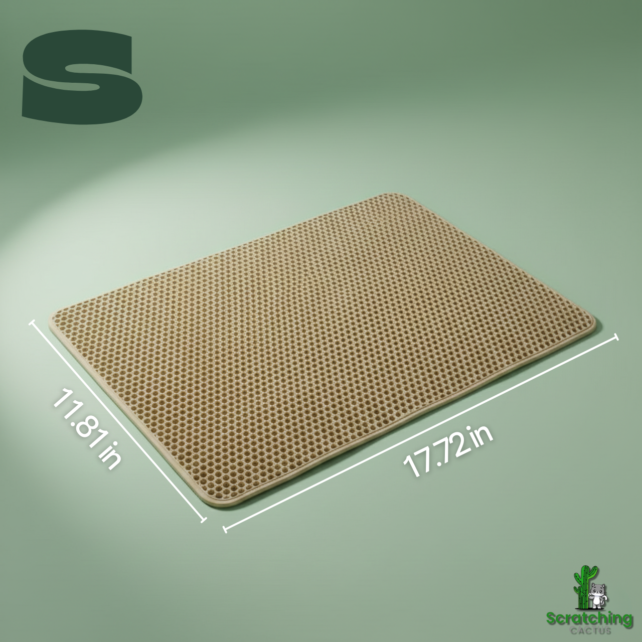 Double-Layer Waterproof Cat Litter Mat with Non-Slip Base