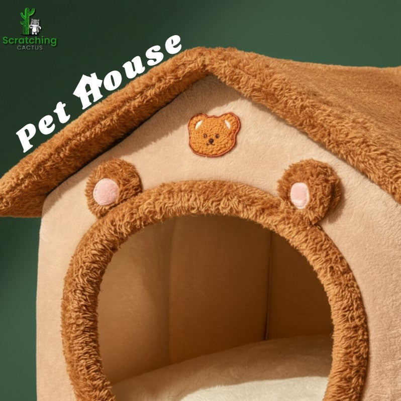 Foldable Pet House & Cozy Cave Bed – Removable, Washable for Cats & Small Dogs