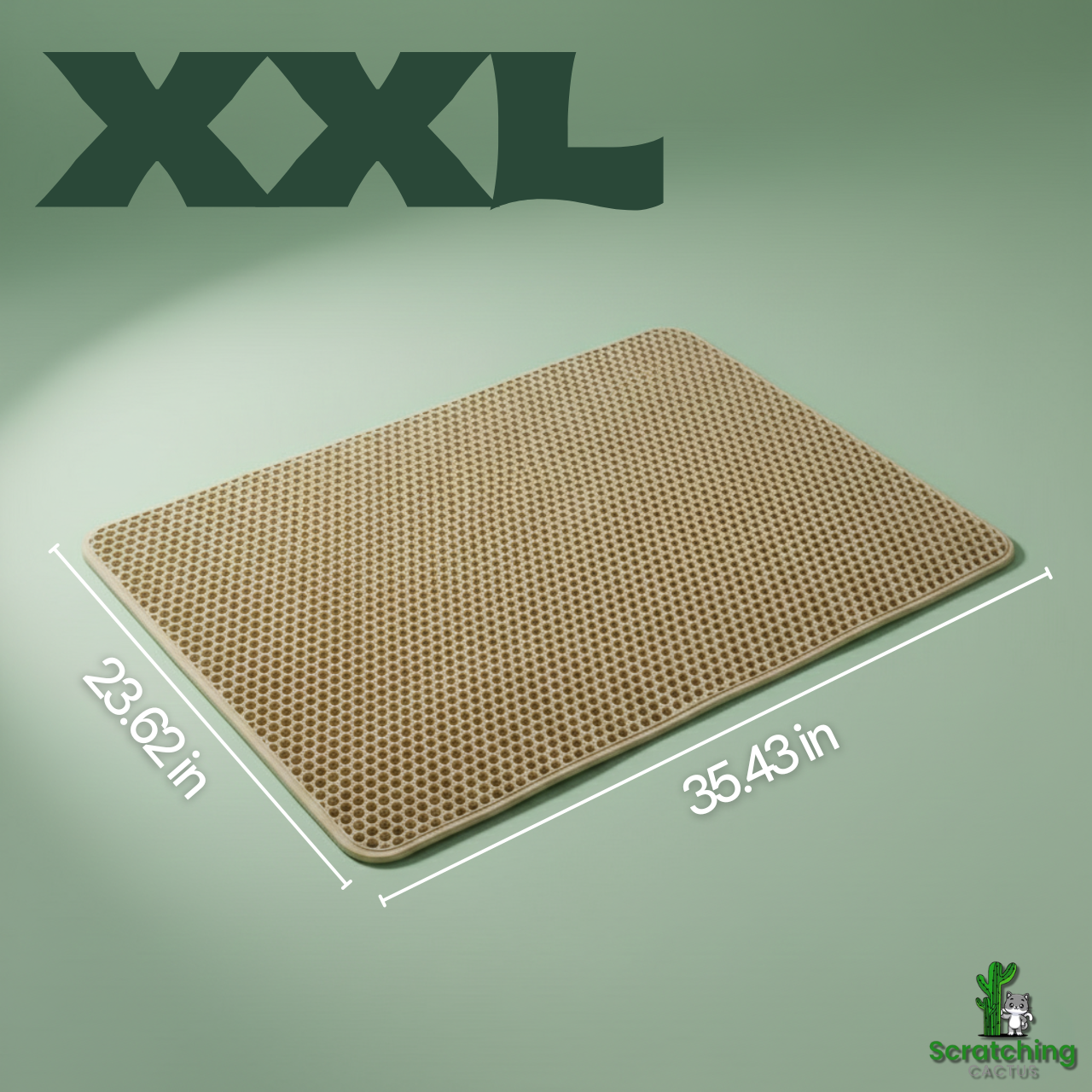 Double-Layer Waterproof Cat Litter Mat with Non-Slip Base